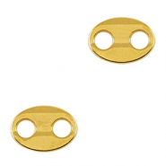 Anhänger Metall DQ Zwischenstück Oval Gold (Nickelfrei)