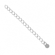 Zubehör Metall DQ Verlängerungskette Munze 4mm Antik silber (Nickelfrei)