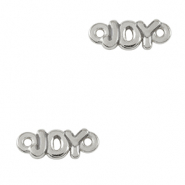 Anhänger Metall DQ Zwischenstück "JOY" Antik silber (Nickelfrei)
