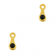Anh&auml;nger Metall DQ Drop Gold-schwarz (Nickelfrei)