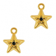 Anh&auml;nger Metall DQ Gold-schwarz (Nickelfrei)