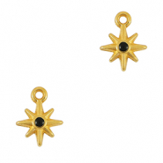 Anh&auml;nger Metall DQ Star Gold-schwarz (Nickelfrei)