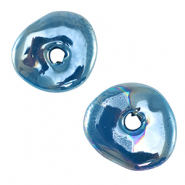 Perlen Griechische Keramik DQ Donut Cerulean blue
