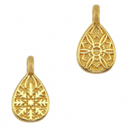Anh&auml;nger Metall DQ Drop Mandala Gold (Nickelfrei)