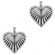 Anhänger Metall DQ Heart Antik silber (Nickelfrei)