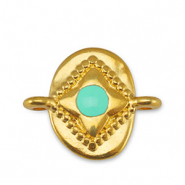 Anhänger Metall DQ Zwischenstück Oval Veraman Blue-Gold (Nickelfrei)