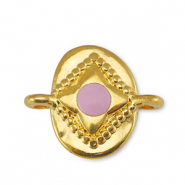 Anhänger Metall DQ Zwischenstück Oval Light Pink-Gold (Nickelfrei)