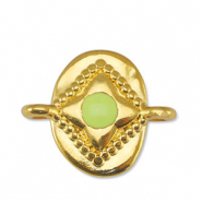 Anhänger Metall DQ Zwischenstück Oval Lime Yellow-Gold (Nickelfrei)