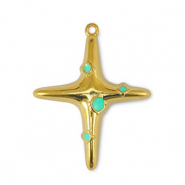 Anh&auml;nger Metall DQ Cross Veraman Blue-Gold (Nickelfrei)