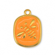 Anh&auml;nger Metall DQ Bee Orange-Gold (Nickelfrei)