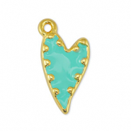 Anhänger Metall DQ Heart Veraman Blue-Gold (Nickelfrei)