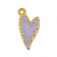 Anhänger Metall DQ Heart Lilac-Gold (Nickelfrei)