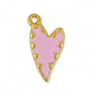Anhänger Metall DQ Heart Light Pink-Gold (Nickelfrei)