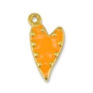 Anhänger Metall DQ Heart Orange-Gold (Nickelfrei)