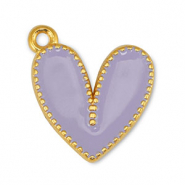 Anhänger Metall DQ Heart Lilac-Gold (Nickelfrei)