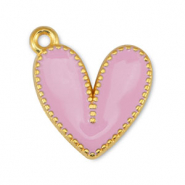 Anhänger Metall DQ Heart Light Pink-Gold (Nickelfrei)
