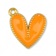 Anhänger Metall DQ Heart Orange-Gold (Nickelfrei)