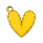 Anhänger Metall DQ Heart Yellow-Gold (Nickelfrei)