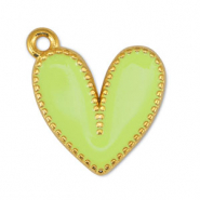 Anhänger Metall DQ Heart Lime Yellow-Gold (Nickelfrei)
