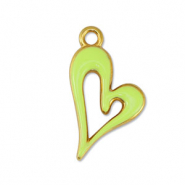 Anhänger Metall DQ Heart Lime Yellow-Gold (Nickelfrei)