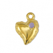 Anhänger Metall DQ Heart Lilac-Gold (Nickelfrei)
