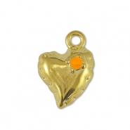 Anhänger Metall DQ Heart Orange-Gold (Nickelfrei)