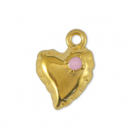 Anhänger Metall DQ Heart Light Pink-Gold (Nickelfrei)