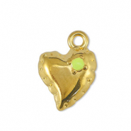Anhänger Metall DQ Heart Lime Yellow-Gold (Nickelfrei)