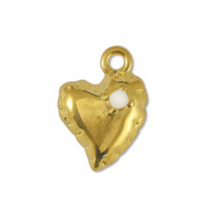 Anhänger Metall DQ Heart Off White-Gold (Nickelfrei)