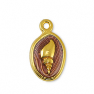 Anh&auml;nger Metall DQ Shell Transparant Purple-Gold (Nickelfrei)