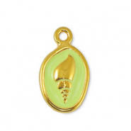 Anh&auml;nger Metall DQ Shell Lime Yellow-Gold (Nickelfrei)