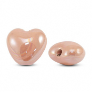 Perlen Griechische Keramik DQ Heart Peach