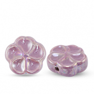 Keramik Perlen Flower Lilac purple
