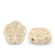 Keramik Perlen Flower Beige