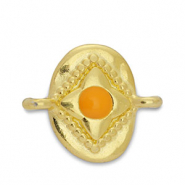 Anhänger Metall DQ Zwischenstück Oval Gold-orange (Nickelfrei)