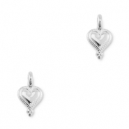 Anhänger Metall DQ Heart Antik silber (Nickelfrei)