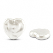 Perlenimitate Heart White
