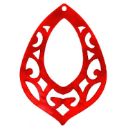 Anhänger aus Resin Barock Tropfen Chilli red