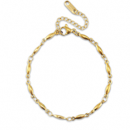 Stainless Steel - Rostfrei Stahl Armb&auml;nder Oval Gold