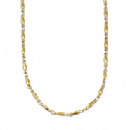 Stainless Steel - Rostfrei Stahl Kette Oval Gold