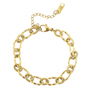 Stainless Steel - Rostfrei Stahl Gliederarmband Twisted Gold