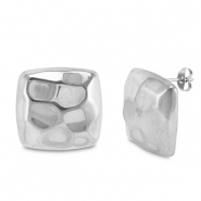 Stainless Steel - Rostfrei Stahl Ohrringe / Ohrstecker Square Silver