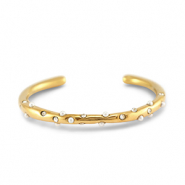 Stainless Steel - Rostfrei Stahl Armbänder Bangle with Imitation Pearls Gold