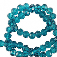 Facetten Top Glas Perlen 6x4mm Rondellen Pacific blue