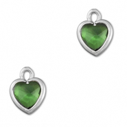Anh&auml;nger aus Kristallglas Heart Green-silver