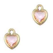 Anh&auml;nger aus Kristallglas Heart Peach-gold