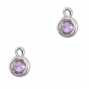 Anh&auml;nger aus Kristallglas Round Light lilac-silver