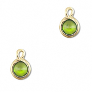 Anh&auml;nger aus Kristallglas Round Green-gold