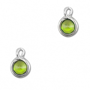 Anh&auml;nger aus Kristallglas Round Green-silver