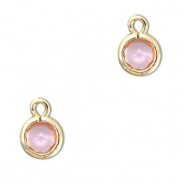 Anh&auml;nger aus Kristallglas Round Light pink-gold